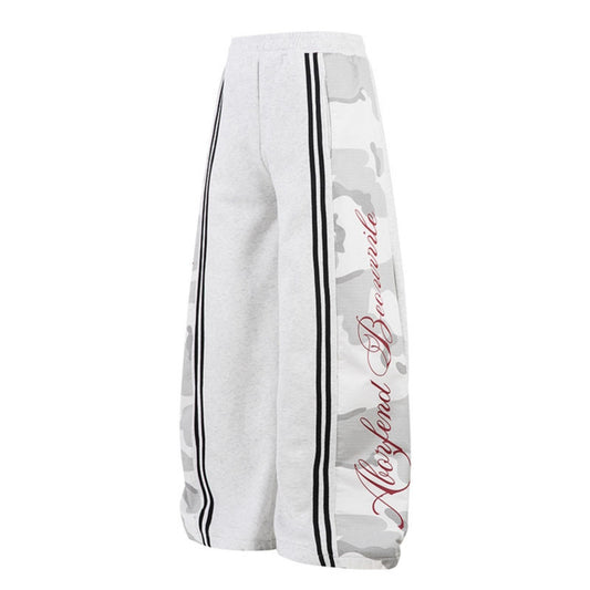 Webbing Knife-Edge Sweatpants Streetwear