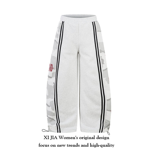 Webbing Knife-Edge Sweatpants Streetwear