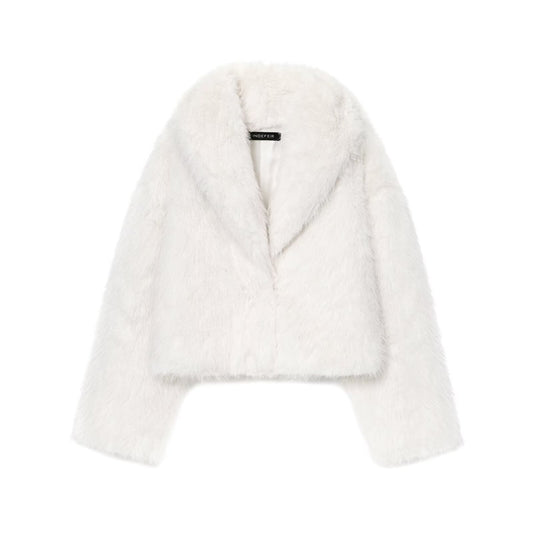 Street faux fur coat for autumn